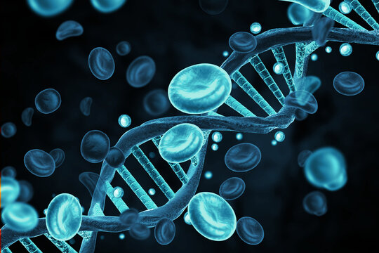 Biological DNA structure with gene mutation concept. Structured as a double helix. 3d illustration