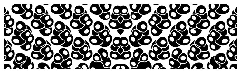 Fototapeta premium Organic pebble pattern with rounded stone shapes and abstract circles in bold line art style