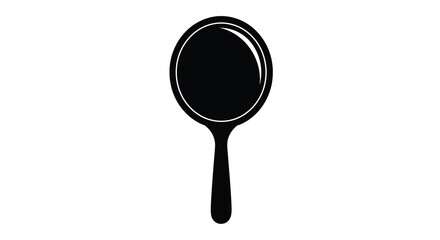 Magnifying glass silhouette on a white background simple black vector illustration of a handheld lens high quality professional detailed modern elegant © Nupur02