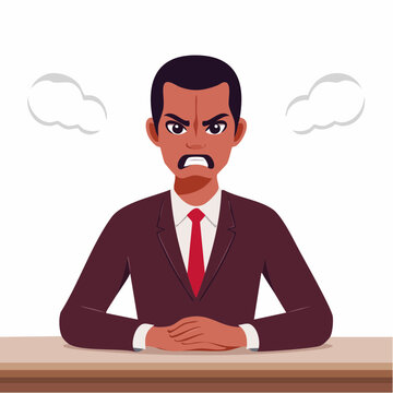 Angry businessman with steam coming from ears