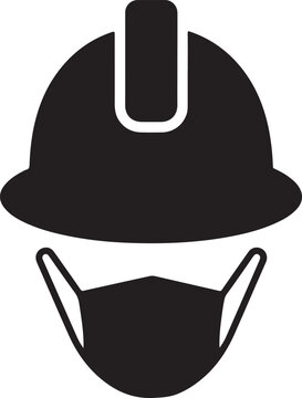 Hard hat and protective face mask illustration Vector