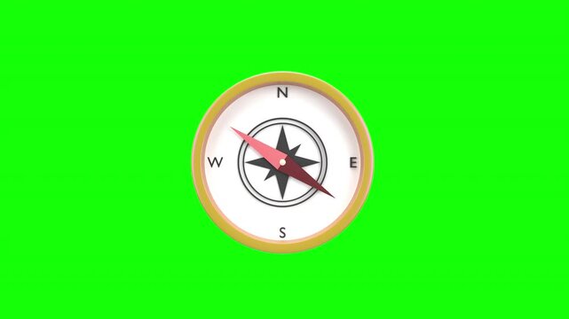 classic compass pointing direction symbolizing navigation and guidance in a dynamic visual format with alpha channel.