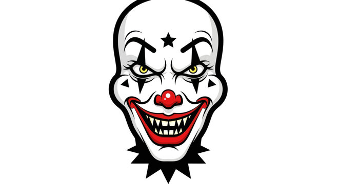 Scary Clown Face Portrait, Evil Grin, Horror Makeup, Halloween Character
