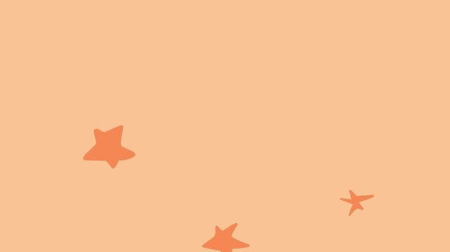 Loop peach background with scattered coral star shapes forming a playful minimalist pattern, ideal for wallpaper, social, web banners, posters, branding, decor, invitations, and seasonal promotions