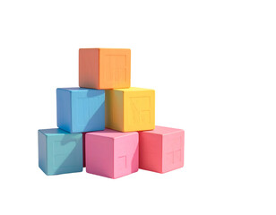 Naklejka premium Stacked colorful building blocks form a pyramid shape