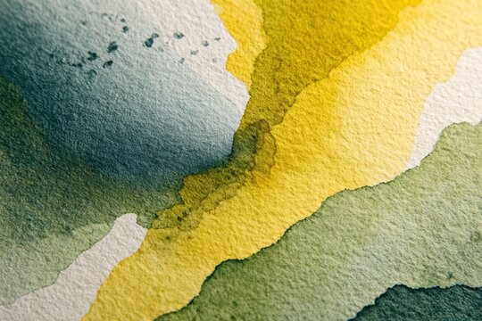 Abstract watercolor paint splashes on textured paper background