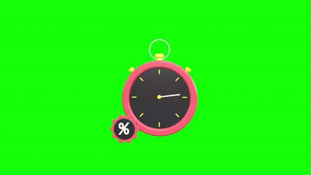 timer emblem with a percentage symbol, possibly indicating a limited-time offer or discount with alpha channel.