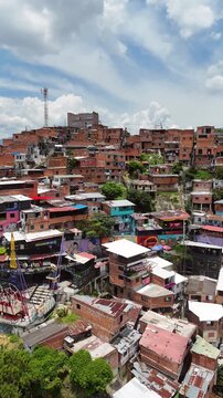 Drone View of Medell&iacute;n Colombia &ndash; Comuna 13, Cable Cars and Escobar Era Legacy