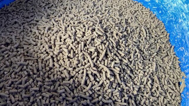 Pile of Pellets for Fish Feed in 4K