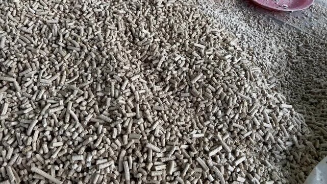 Pile of Pellets for Fish Feed in 4K