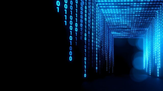 Digital tunnel with binary code