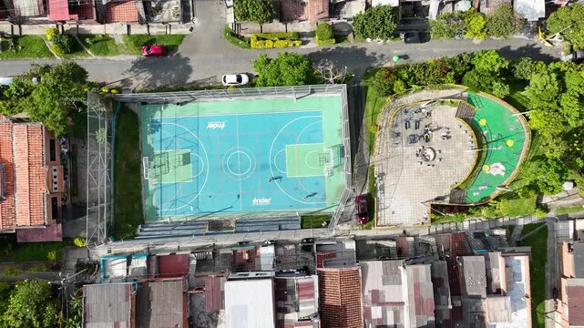 Aerial Drone Footage of Medell&iacute;n Cable Car System &ndash; Comuna 13 Urban Landscape and Mountain City