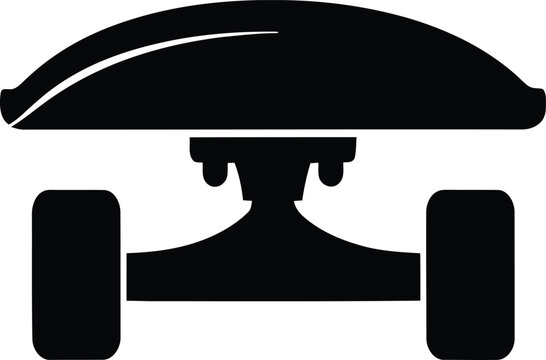 Skateboard truck silhouette a black and white icon