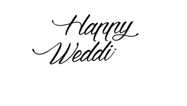 Happy Wedding Day Calligraphy Animation &ndash; Elegant Handwritten Script Text