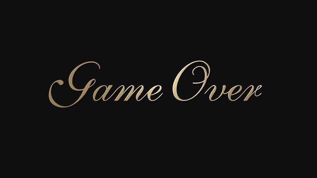 Luxury Handwritten Game Over Animation ( gold )