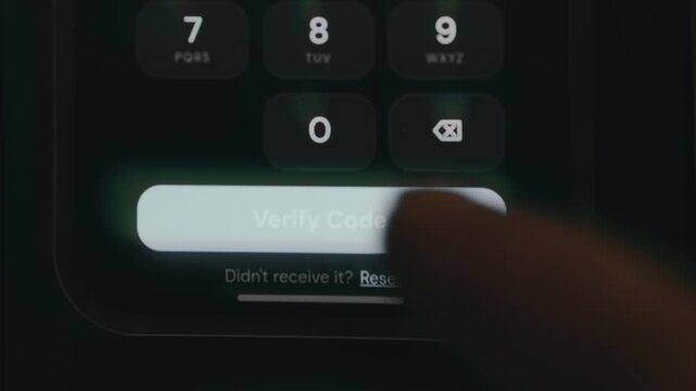 Person taps the digital button labeled Verify Code, status Verified