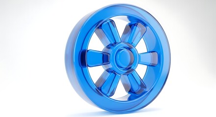 Fototapeta premium Blue Plastic Wheel Closeup.