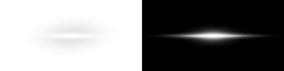 Obraz premium Png shining light flare with Green, white color and horzontal position. Png illustration. 