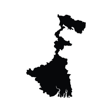 West Bengal map silhouette against a white background
