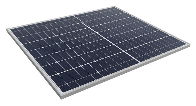 A solar panel on a white background
