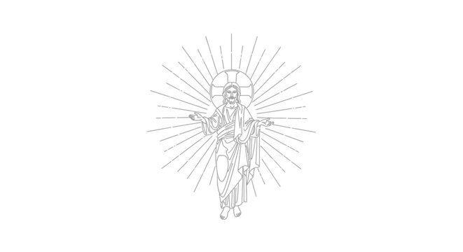 Jesus Christ Icon Religious Figure Art.