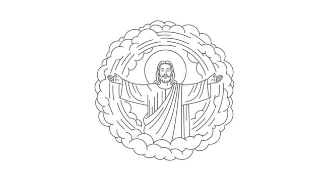 Jesus Christ Icon Religious Symbol Illustration 1.