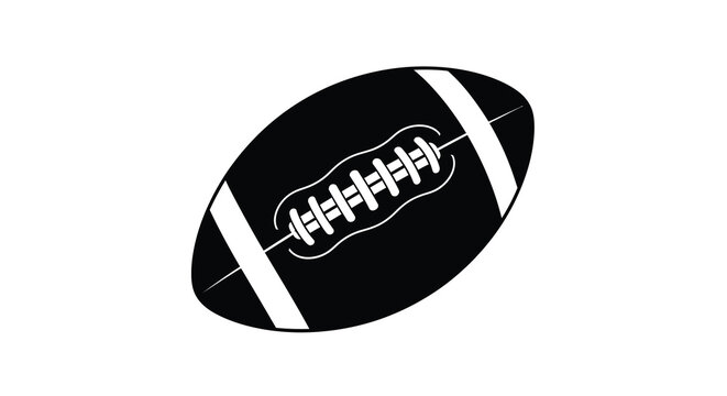 American football silhouette black and white isolated on white background high quality professional detailed modern elegant stylish clean crisp vibrant colorful