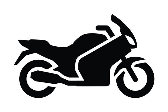 Black Silhouette of a Sport Motorcycle illustration