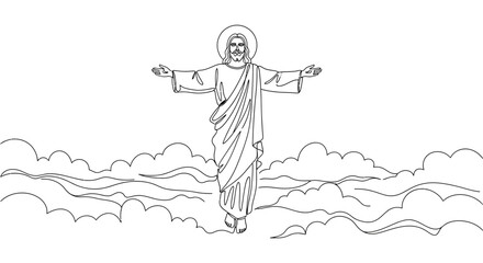 Jesus Christ statue in the clouds. © chici