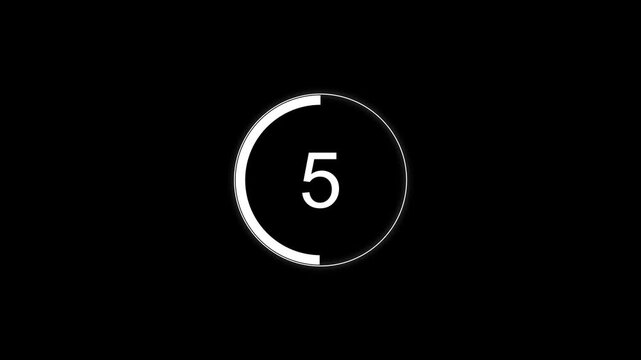 Animation video timer icon with 10 Sec. timer 10 to 0 Seconds countdown icon. motion graphic loading Clock 10 minute icon, white background 4k video animation