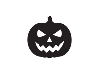 Obraz premium Black silhouette of a jackolantern isolated on white background.