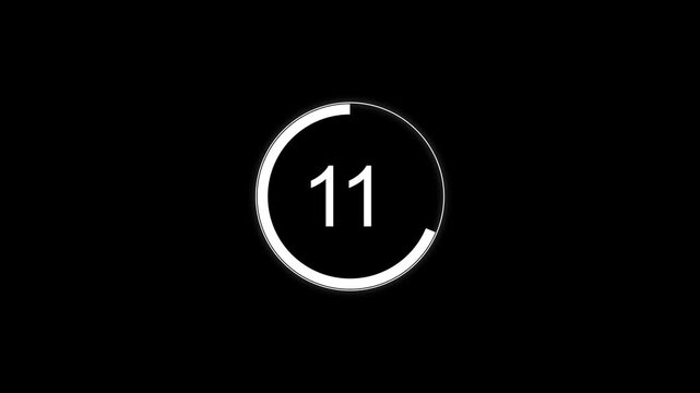 Animation video timer icon with 16 Sec. timer 16 to 0 Seconds countdown icon. motion graphic loading Clock 16 minute icon, white background 4k video animation