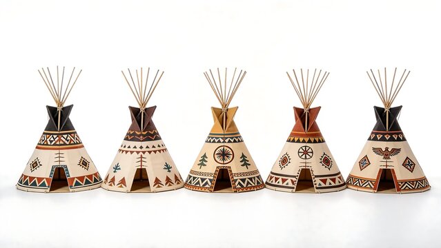 Decorative Teepees with Tribal Patterns
