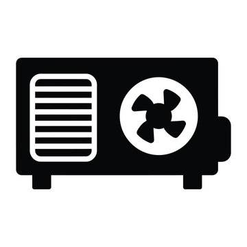 Black Silhouette of an Air Conditioner Unit illustration