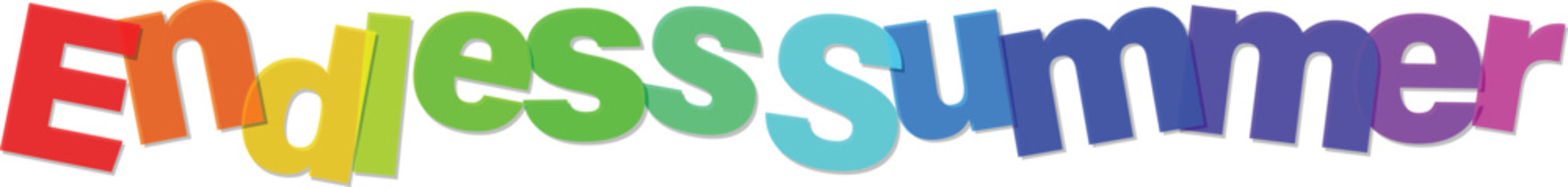 Colorful Endless Summer text in rainbow colors for summer vibes and fun  vibrant multicolored typography for designs and decor