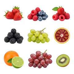 Colorful assortment of fresh fruits illustration © MONSUR