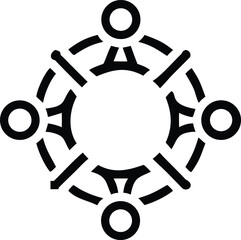 Obraz premium Interconnected circular symbol representing unity and community through a modern geometric design