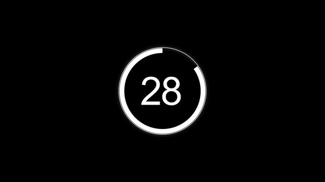 Animation video timer icon with 33 Sec. timer 33 to 0 Seconds countdown icon. motion graphic loading Clock 33 minute icon, white background 4k video animation