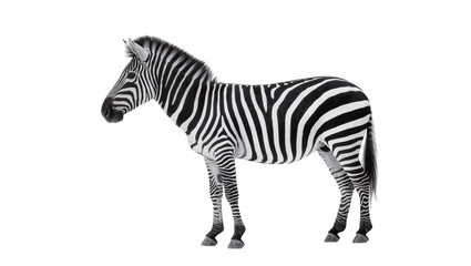 Obraz premium Striped Plains Zebra Standing Profile View