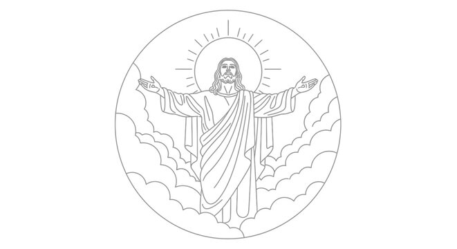 Jesus Christ with outstretched arms standing 3.