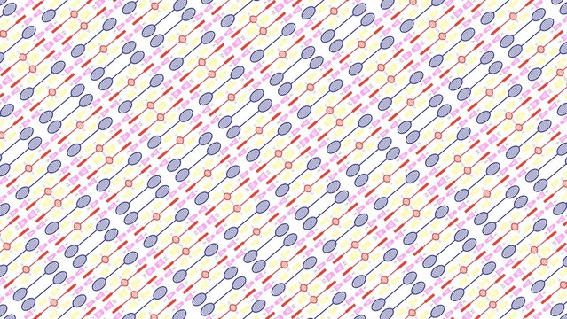 Seamless Badminton Sport Equipment Pattern