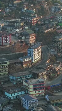 Vertical Aerial View of Kohima City Nagaland India