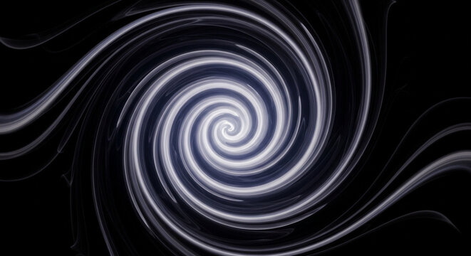Swirling white spiral lines on black background