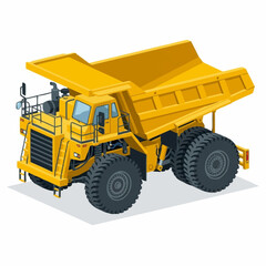 Large yellow mining dump truck vehicle for heavy industry transportation. © karina