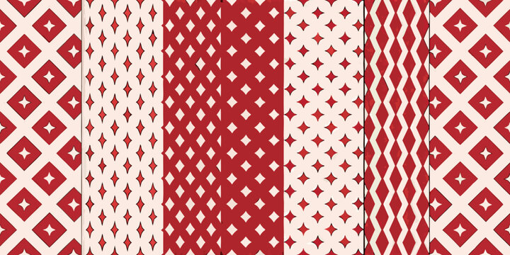 Harlequin pattern classic red and cream diamond geometric design