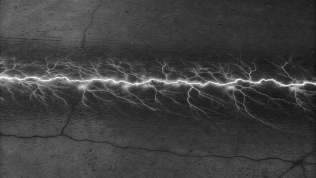 Lightning bolt on green chroma key concept. Electric arc displaying dramatic lightning-like energy patterns.