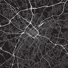Charlotte North Carolina Vector Map, Detailed City Street Map Black and White Minimalist Line Art © AlphaDesign