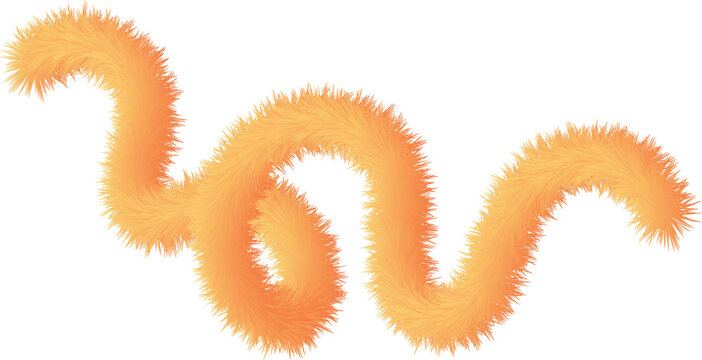 Fluffy orange smooth hairy flowing line tabular for decoration