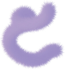 Fototapeta premium Fluffy purple smooth hairy flowing line tabular for decoration