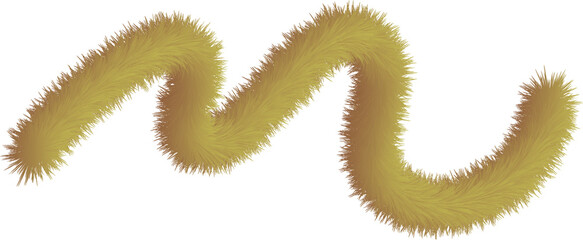 Fototapeta premium Fluffy brown gold smooth hairy flowing line tabular for decoration